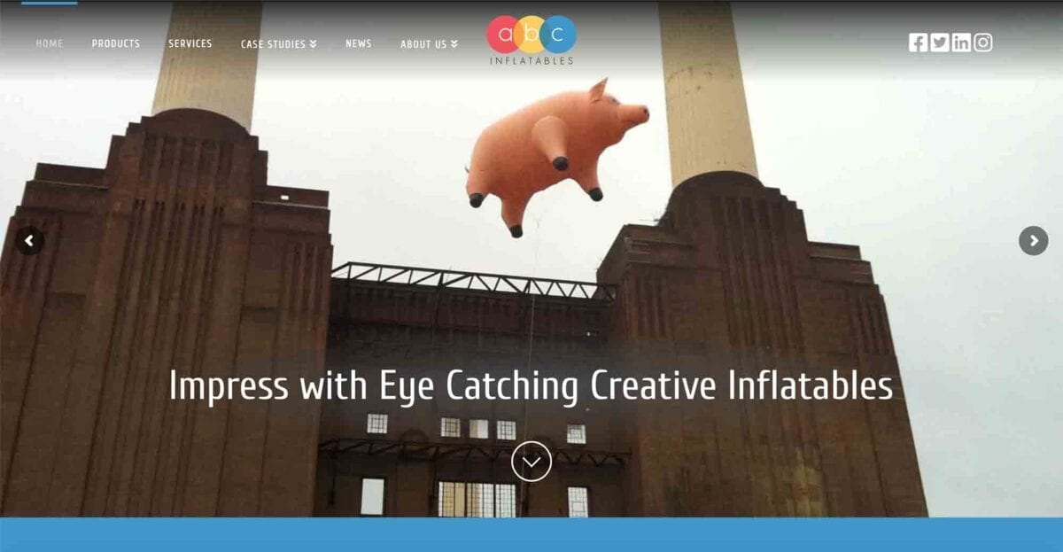 ABC Inflatables Website Homepage Header